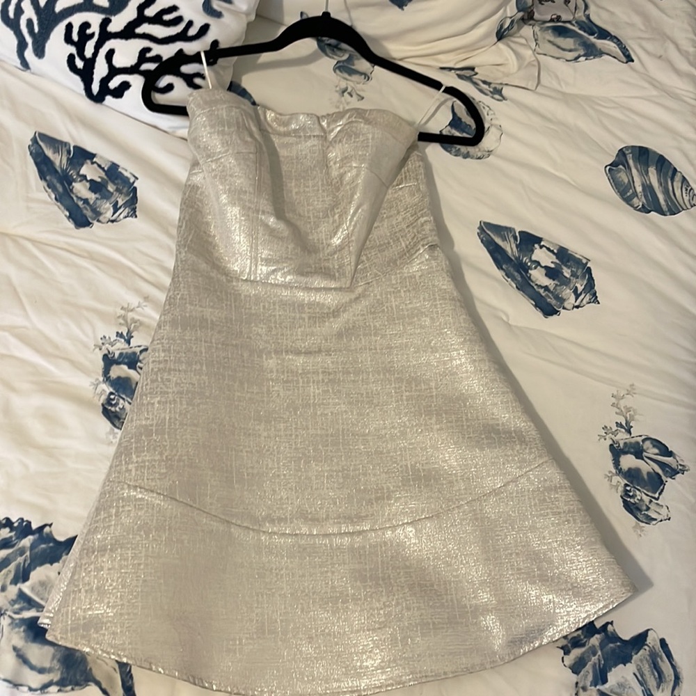 Silver, Strapless, Express Dress